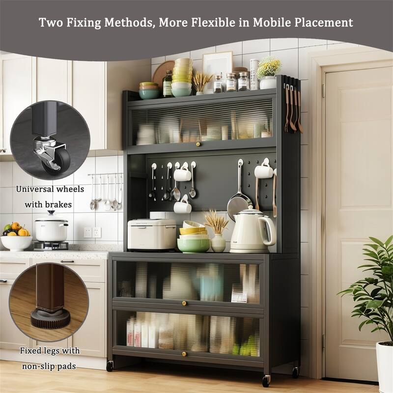 64" 5-Tier Kitchen Pantry Cabinet