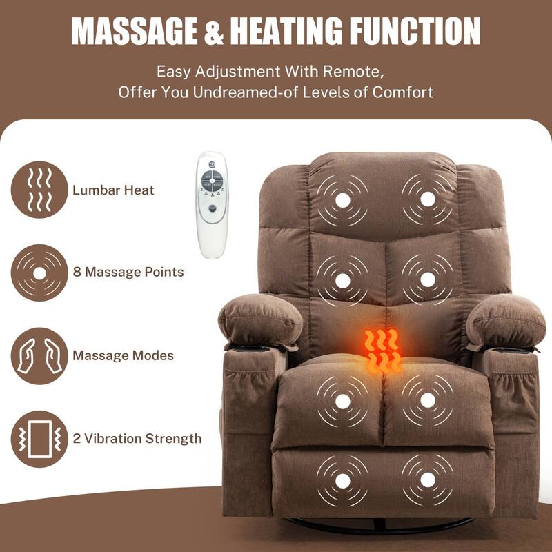 Oversized Massage Rocking Recliner for Living Room