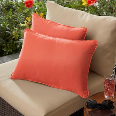 Coral Corded Indoor/ Outdoor Pillow Set