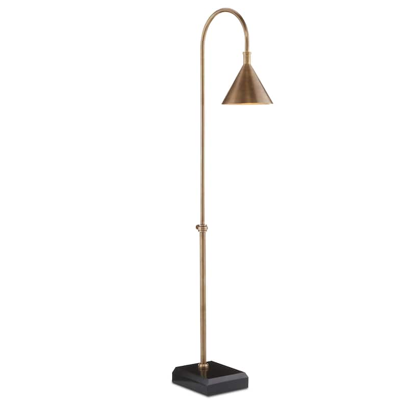 Currey & Company Vision Brass Floor Lamp - 56"h x 7"w x 16"d - 56"h x 7"w x 16"d