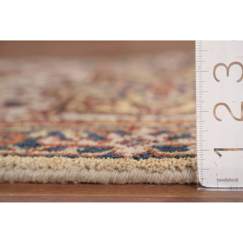 Heriz Serapi Indian Accent Rug Hand-Knotted Beige Wool Carpet - 2'0" x 3'0"