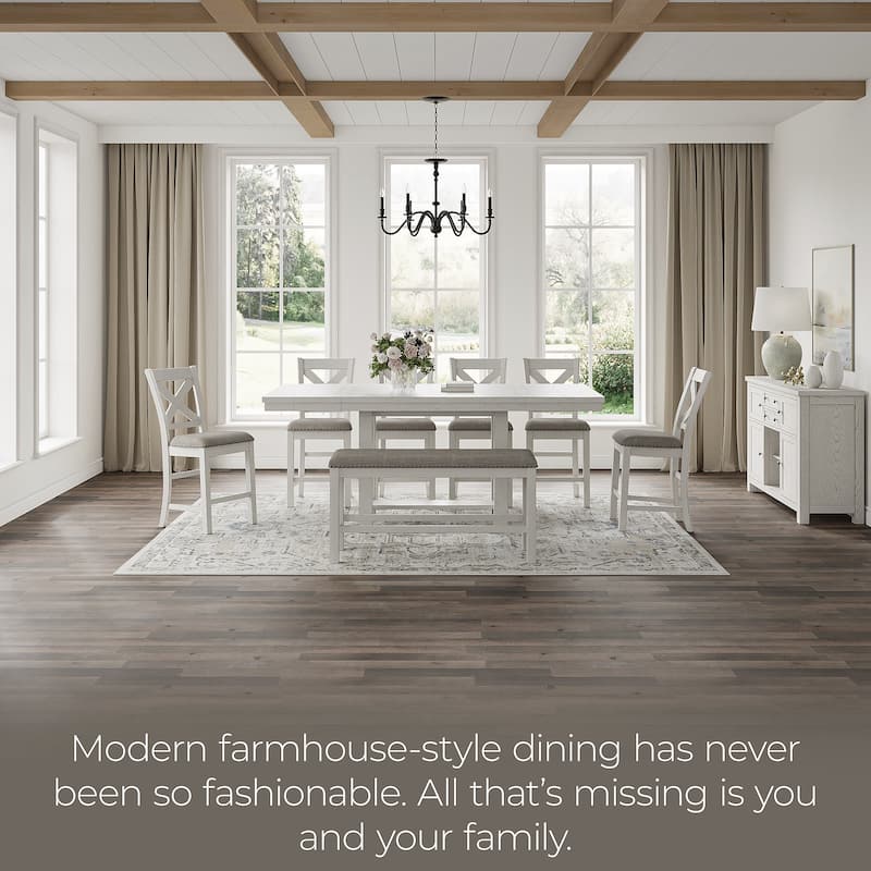 Signature Design by Ashley Robbinsdale White Counter Height Dining Extension Table - 42" W x 86" D x 36" H