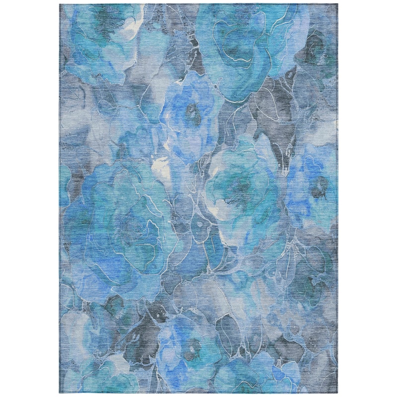 HomeRoots Floral Transitional Rectangle Outdoor Rug