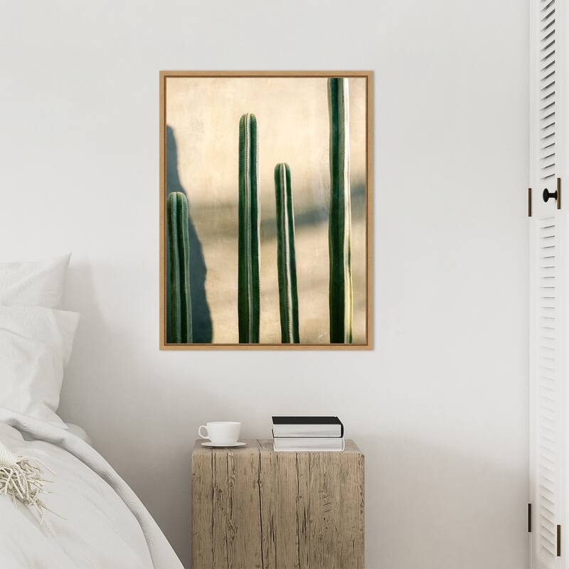 Oaxaca Shades of Green by Raisa Zwart Framed Canvas Wall Art Print - Sylvie Natural