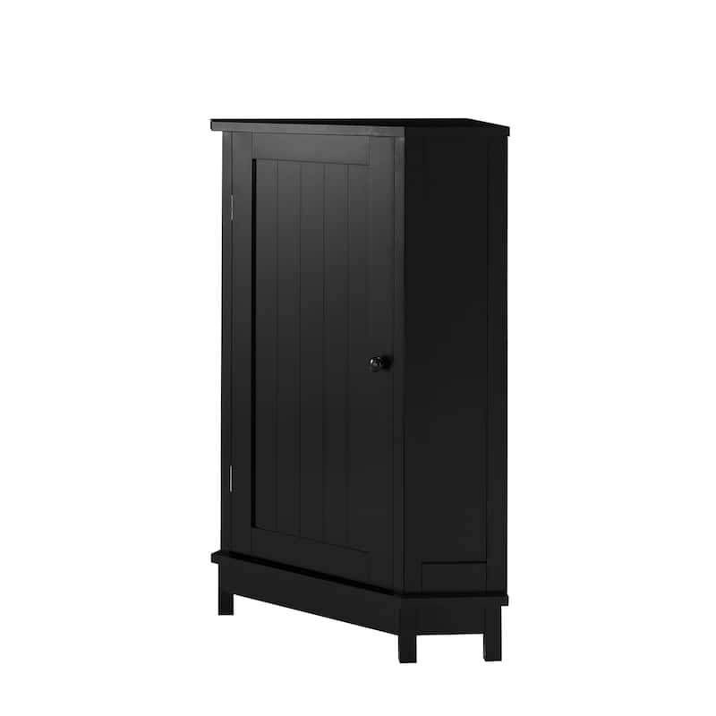 GDFStudio - Elara 31" Triangle Corner Bathroom Cabinet with Adjustable Shelf, Compact MDF Organizer