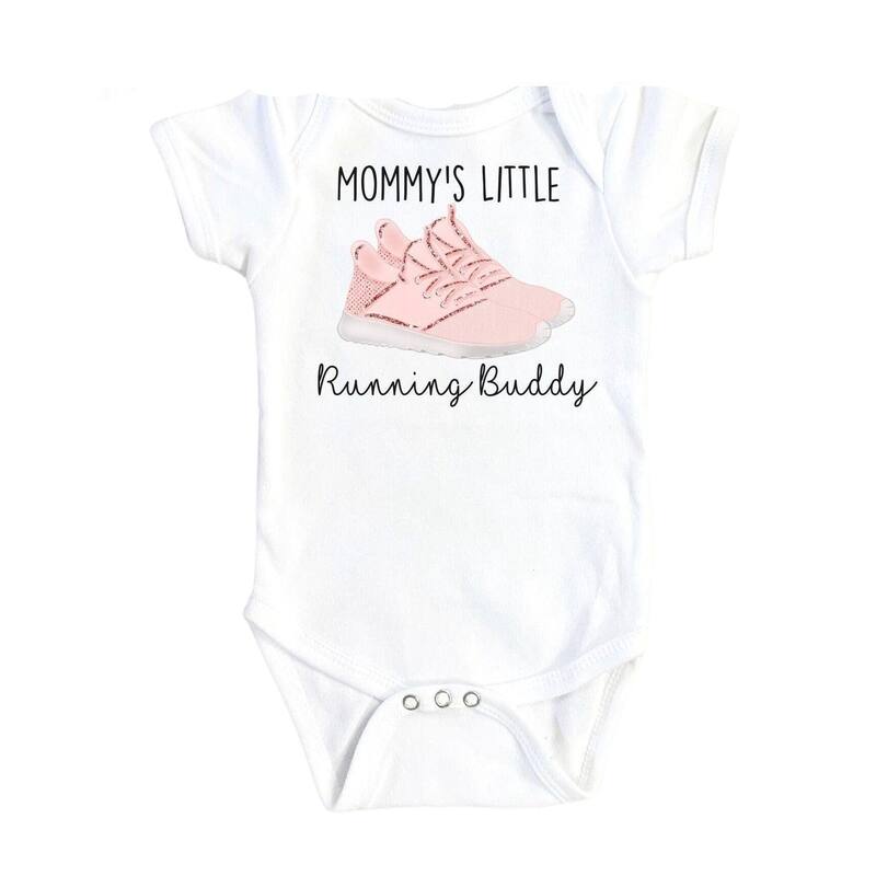 Running - Baby Boy Girl Clothes Infant Bodysuit Funny Cute Newborn 1D - White - 6-9M