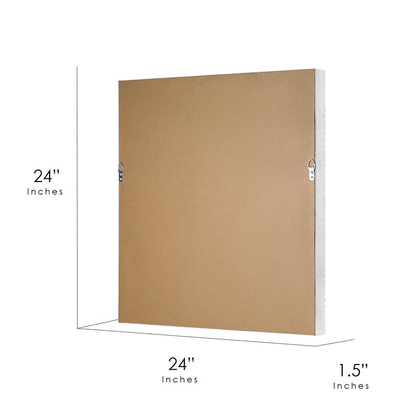 American Art Decor Carved Recollections Box Top Carved Mirror in Brown - 24" x 24"