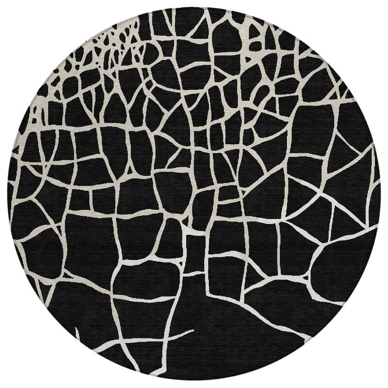 Machine Washable Indoor/ Outdoor Abstract Webby Chantille Rug