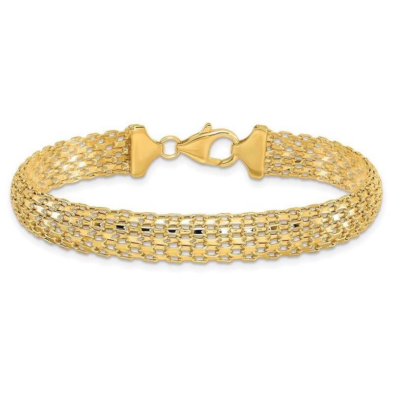 Curata 9.75mm 14k Yellow Gold Fancy Lobster Closure Polished Bracelet 7.5 Inch