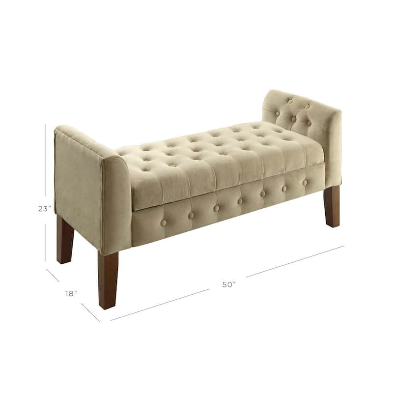 Copper Grove ArumVelvet Tufted Storage Bench / Settee