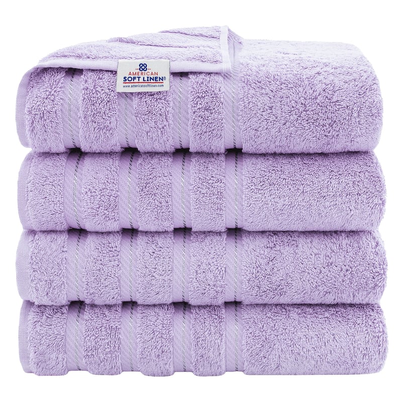 American Soft Linen 100% Cotton Turkish Bath Towels Large, 4 Pack Luxury Hotel Spa Quality Turkish Bath Towels Bathroom Sets