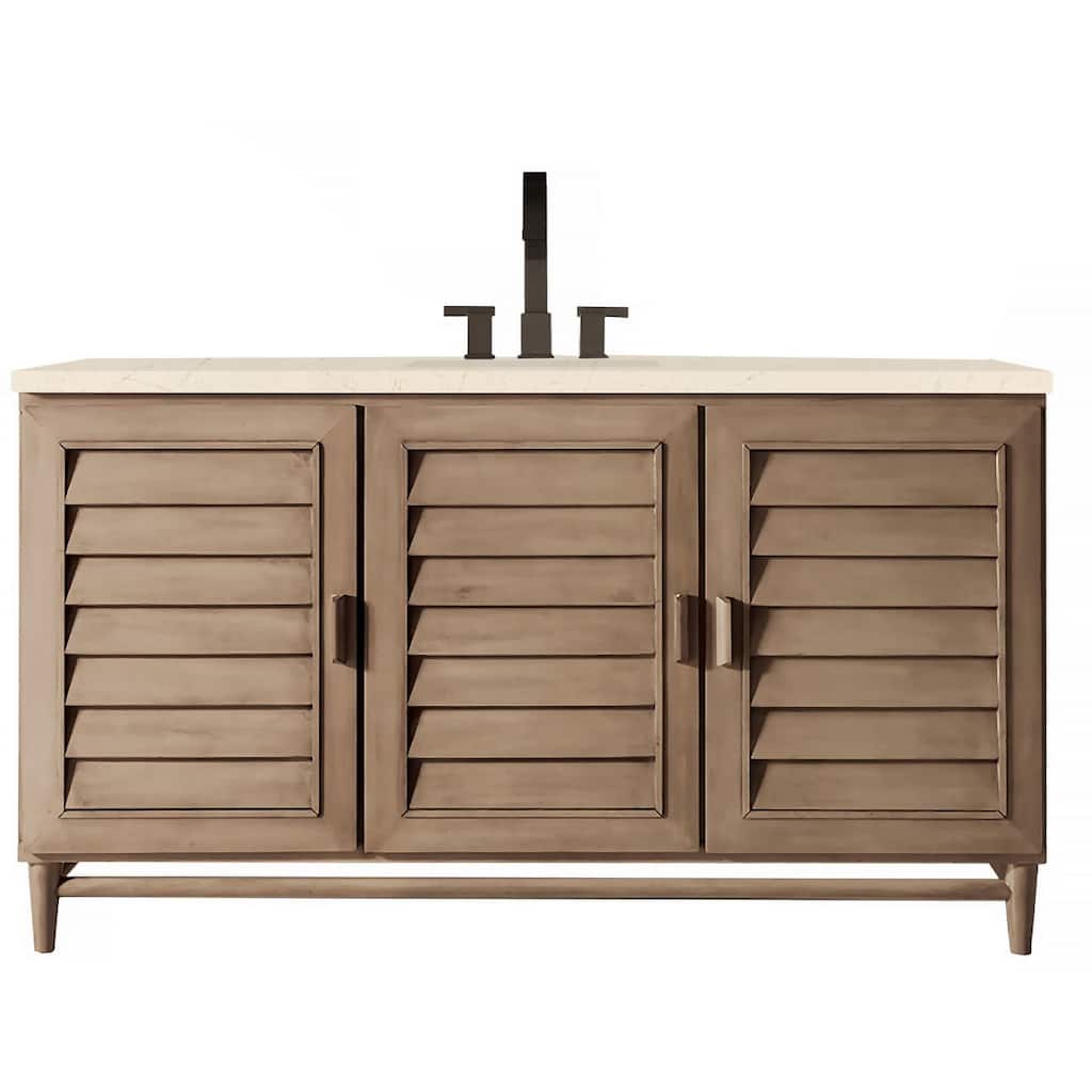 James Martin Vanities Portland 60" Single Basin Hardwood Vanity Set