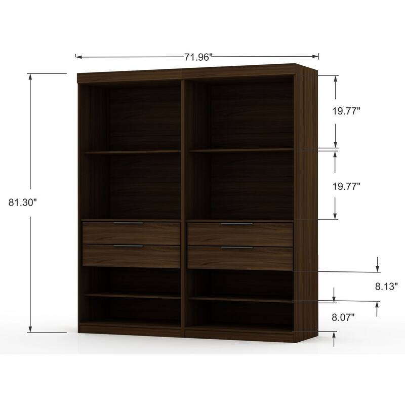 Manhattan Comfort Mulberry 36" Wardrobe Closet - Set of 2