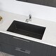 preview thumbnail 1 of 16, Single Bowl Undermount Granite Quartz Kitchen Sink with Grid and Matching Colored Strainer