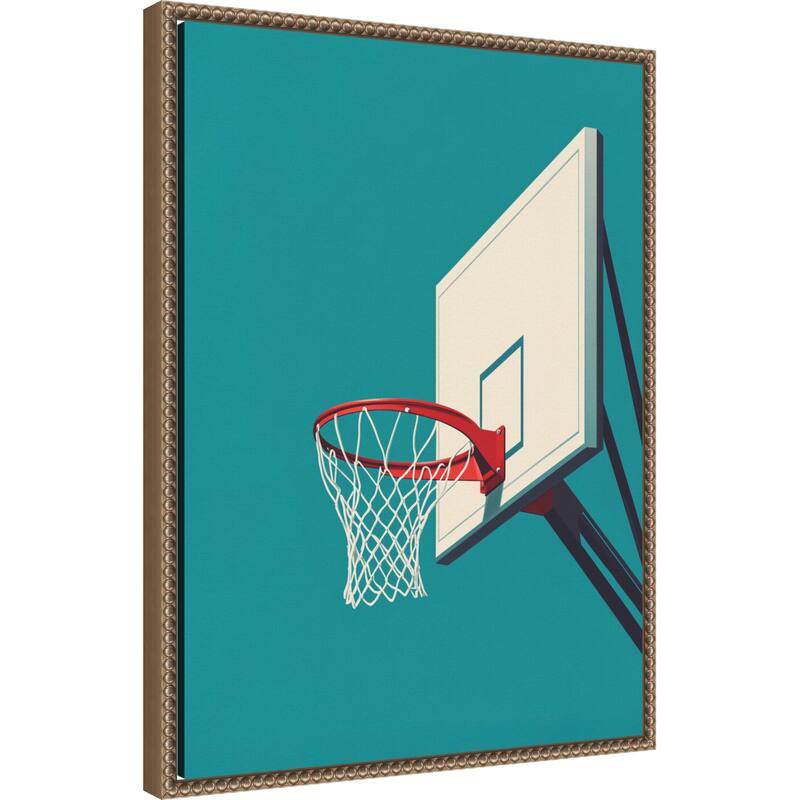 Basketball by Andreas Magnusson Framed Canvas Wall Art Print