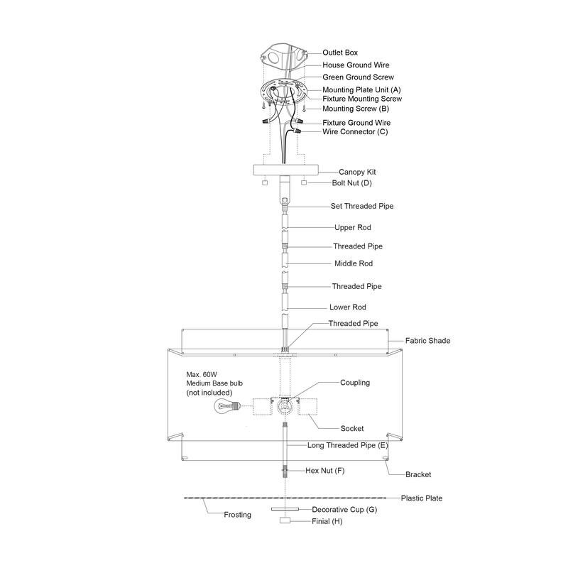 Burnaby 4 Light Mid-Century Modern Drum Pendant White Linen - 20.5-in W x 15.75-in H x 20.5-in D