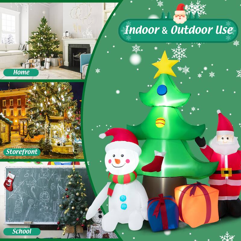 Gymax 7.2FT Inflatable Christmas Tree Snowman Santa Gift Bag - See Details