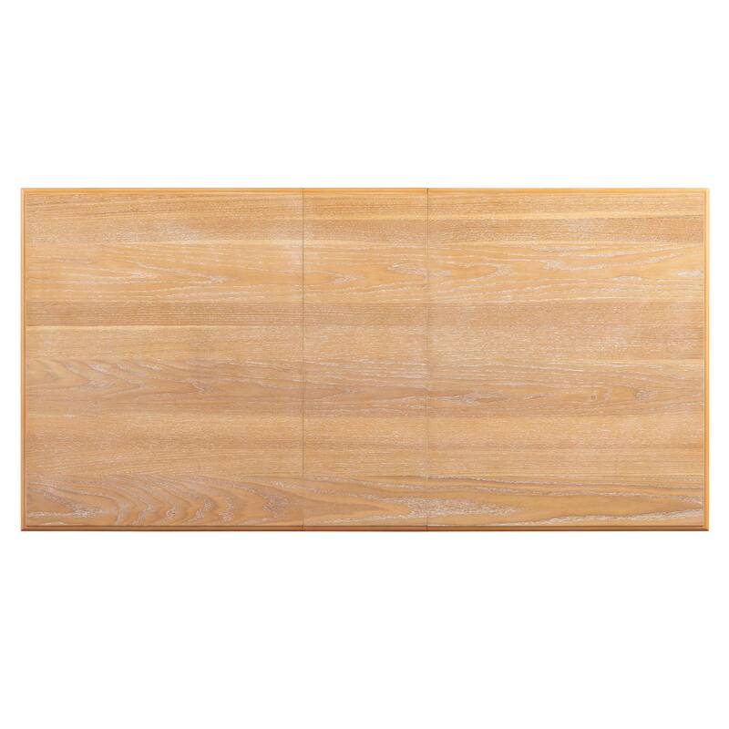 Roomfitters Extendable Rectangular Dining Table, 4 Upholstered Seats, Long Bench, 6-Piece Farmhouse Set