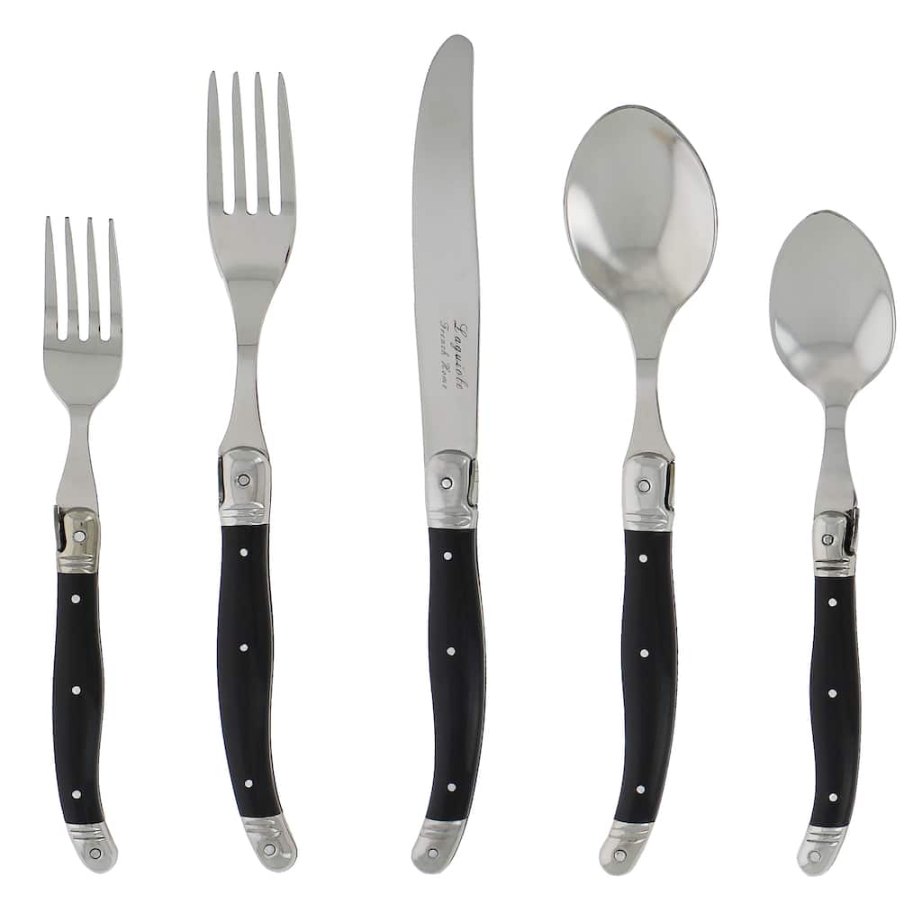 French Home Laguiole 20-Piece Black Flatware Set