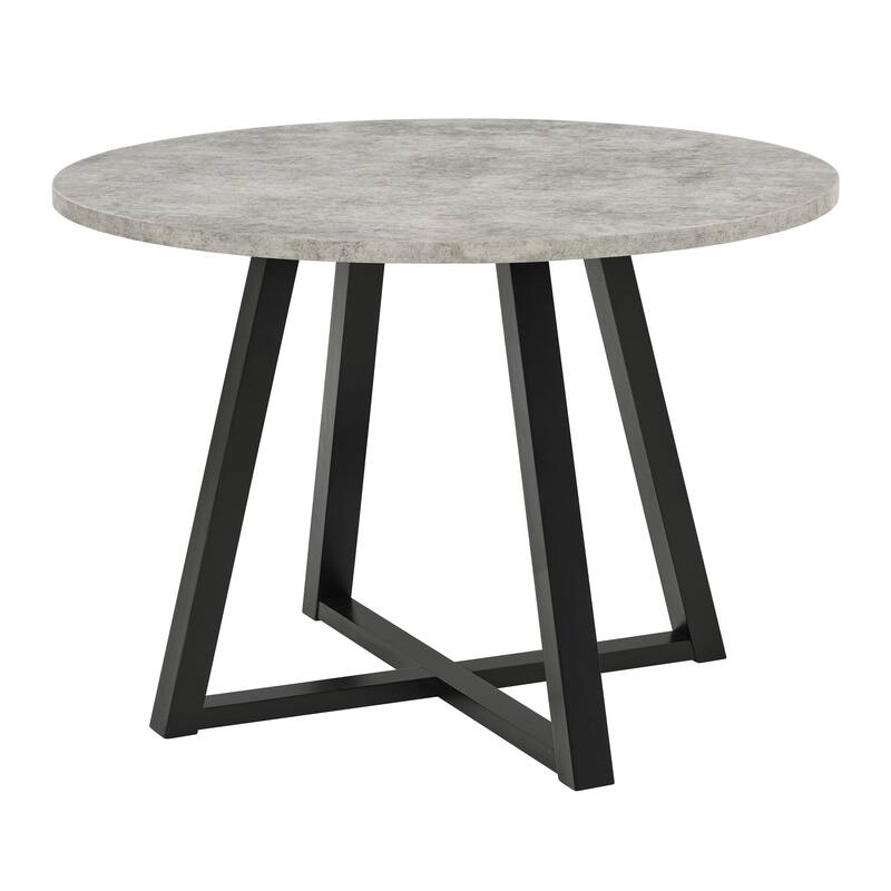 Roundhill Furniture Edo Round Dining Table, Trestle Base