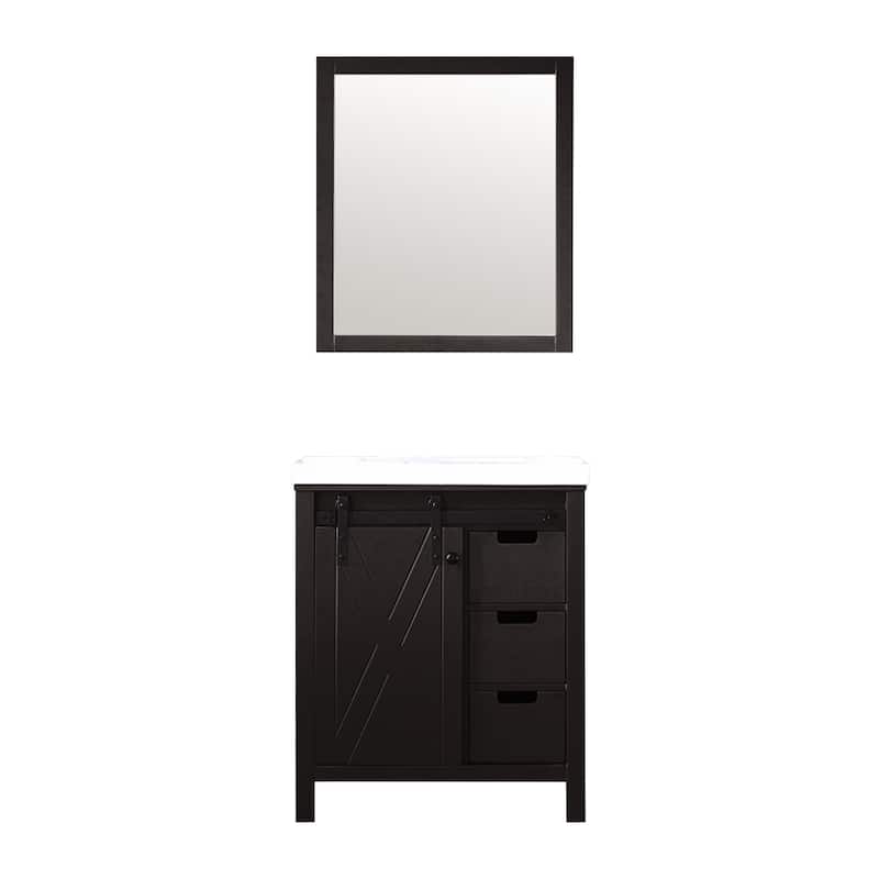 Marsyas Brown Bath Vanity, Cultured Marble Countertop and Mirrors