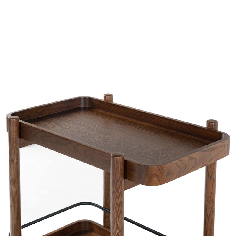 SAFAVIEH Couture Krystof 2-Shelf Wood Bar cart - 30"W x 20"D x 31"H