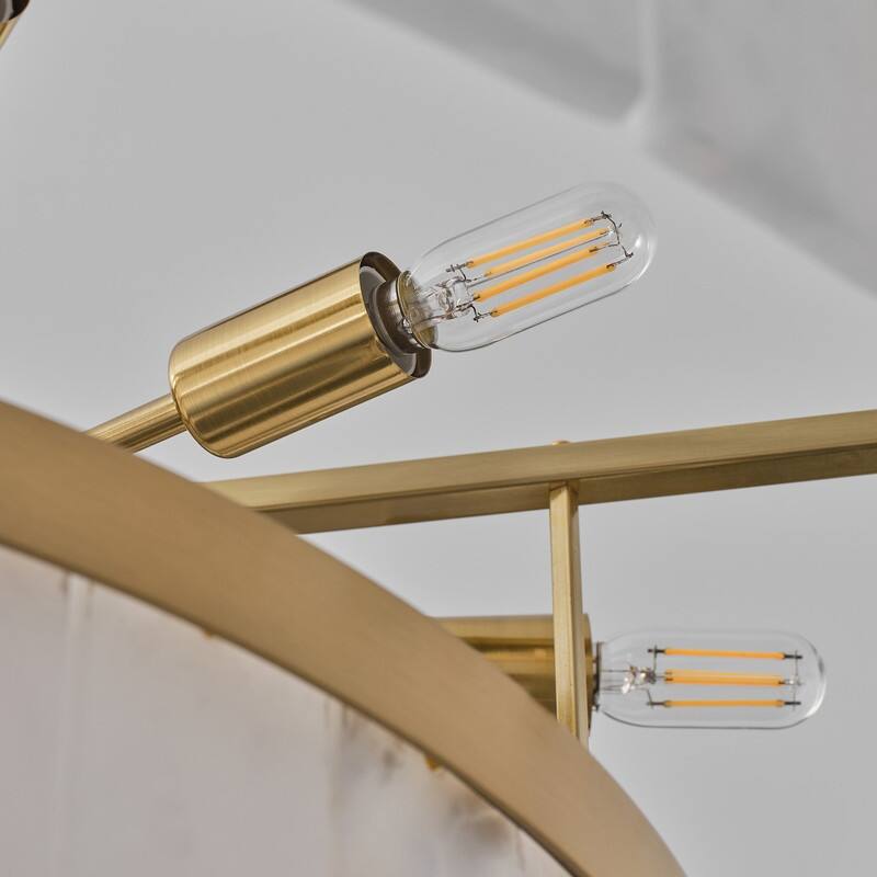 Elegant layered alabaster chandelier with natural stone panels