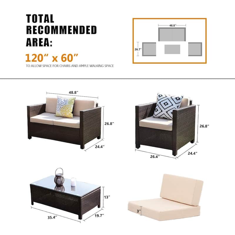 Royalcraft 5 Piece PE Rattan Wicker Outdoor Patio Furniture Set