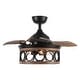 preview thumbnail 9 of 11, 36" Industrial Retractable 3-blade Ceiling Fan Chandelier with Wall Switch