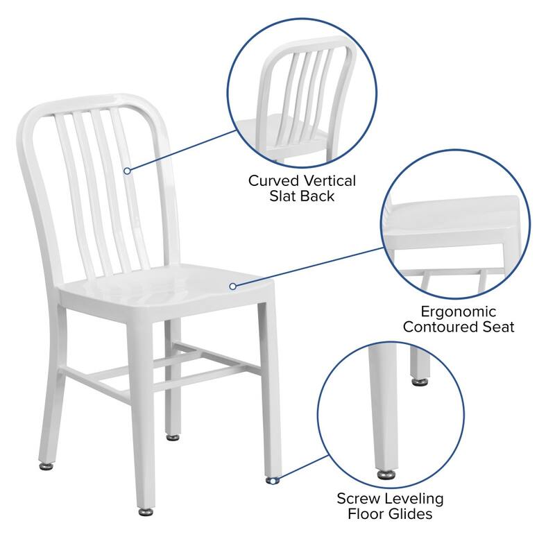 Metal Indoor-Outdoor Chair - 15.5"W x 20"D x 33.25"H