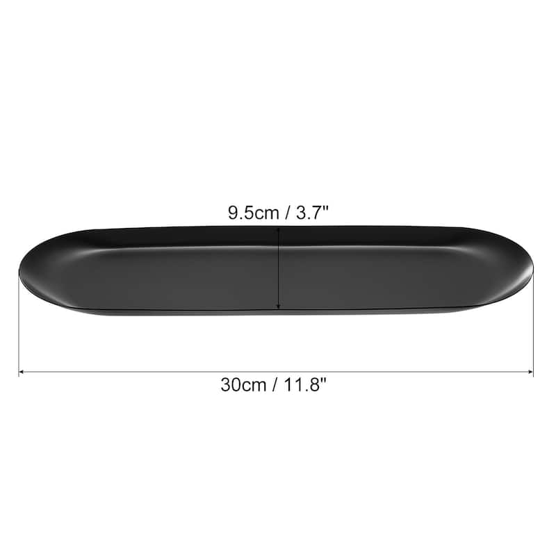 2pcs Stainless Steel Decorative Trays 7" Bathroom Cosmetic Trays - Black - 12"