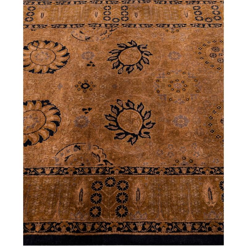 Overdyed One-of-a-Kind Hand-Knotted Runner Rug - Brown - 3' 2" x 16' 7"