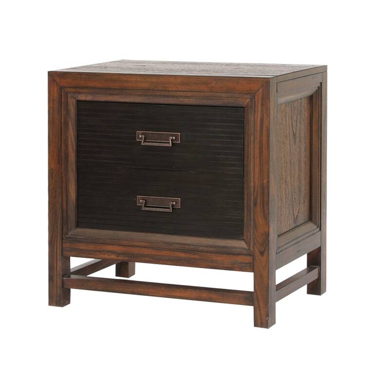 2-drawer Nightstand, No Assembly Required, Two-Tone Finish