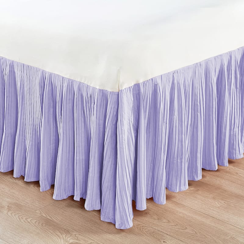 Home Soft Things Pleated Bed Skirt - 78" x 80" + 18" - Lavender Fog