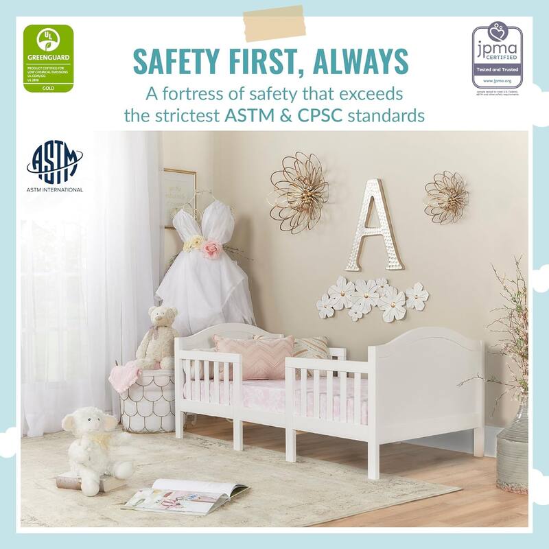 Dream On Me Portland 3 In 1 Convertible Toddler Bed in White