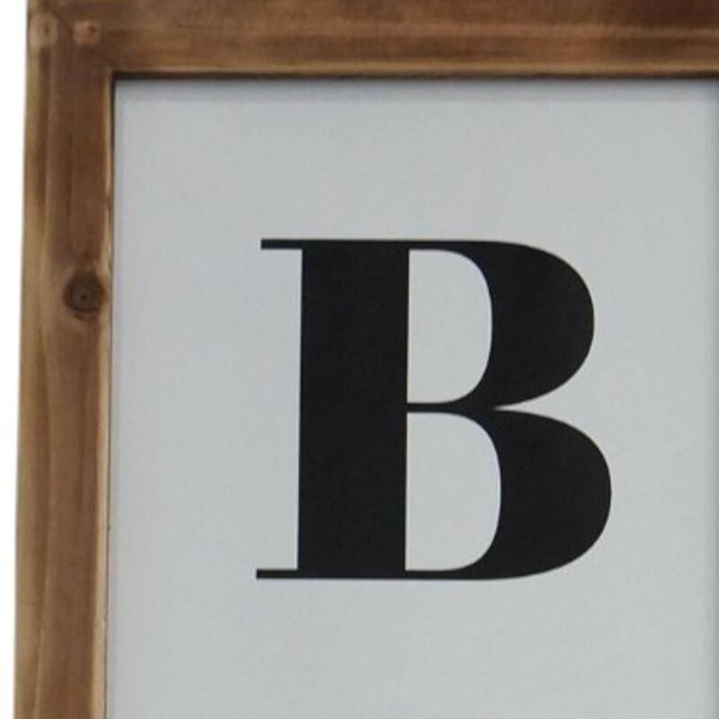 HomeRoots 11" X 26" Black Brown And White Reversible Kitchen Wood Hanging Wall Decor