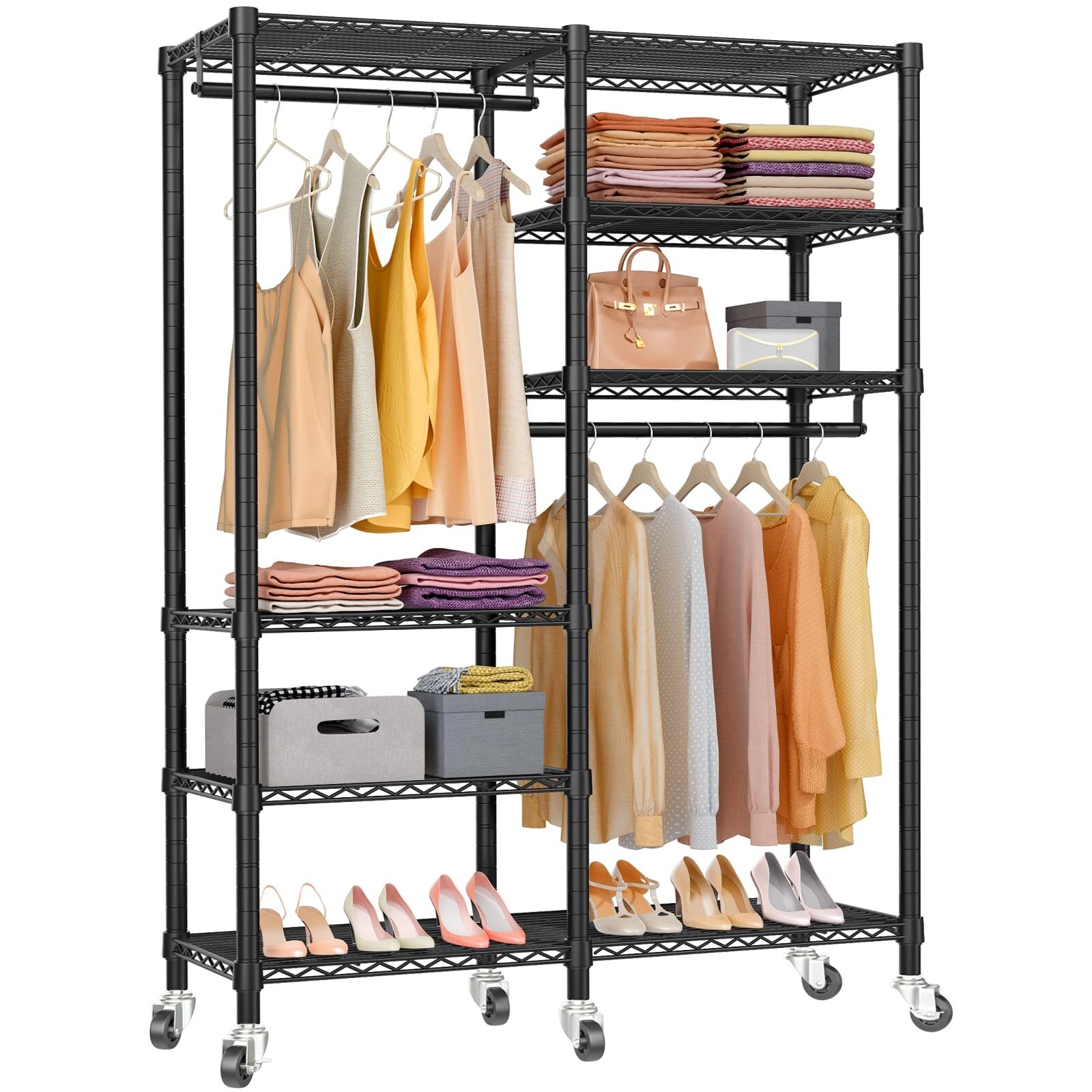 Portable closet store on wheels