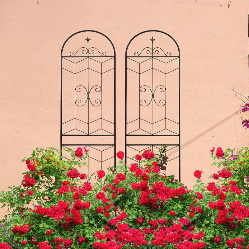 2 Pack Metal Garden Trellis 86.7in x 19.7in Rustproof Trellis