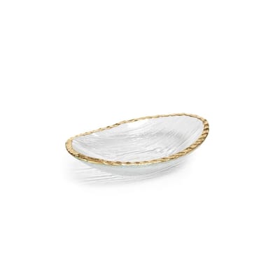Cassiel Clear Bowls with Jagged Gold Rim, Set of 3