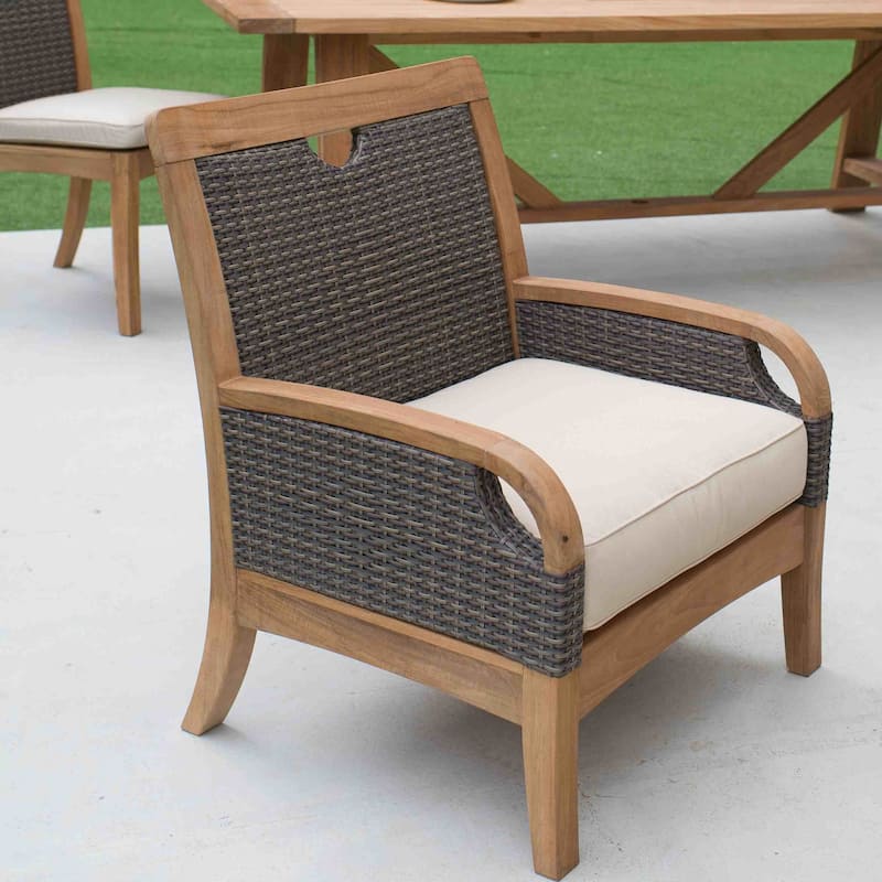 Cambridge Casual Palma Teak Outdoor Club Chair with Cushion - Natural Teak