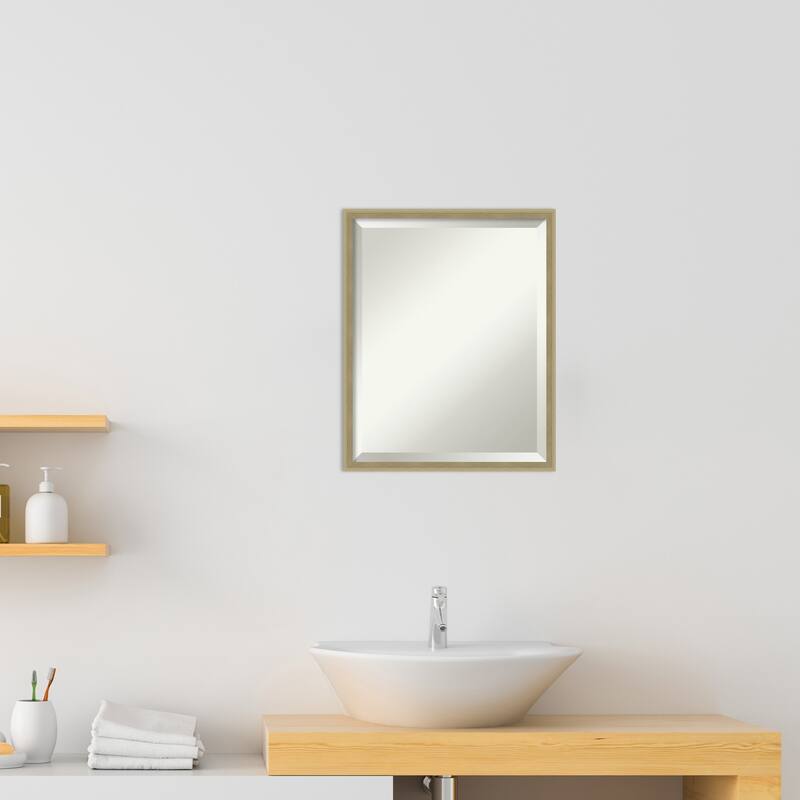 Beveled Wood Bathroom Wall Mirror - Lucie Frame