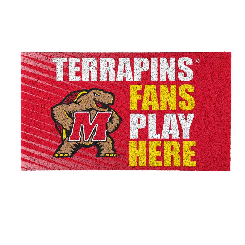 28 in. x 16 in. University of Maryland "Fans Play Here" PVC Door Mat