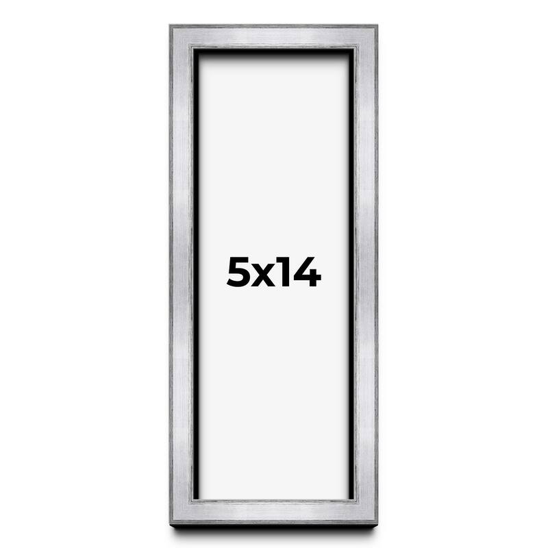 5x14 IN Shadow Box Frame Silver | 1.375 Inches Deep Real Wood