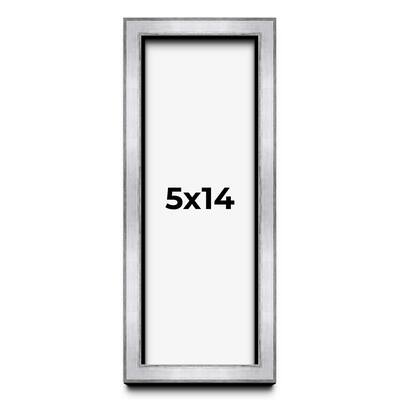 5x14 IN Shadow Box Frame Silver | 1.375 Inches Deep Real Wood