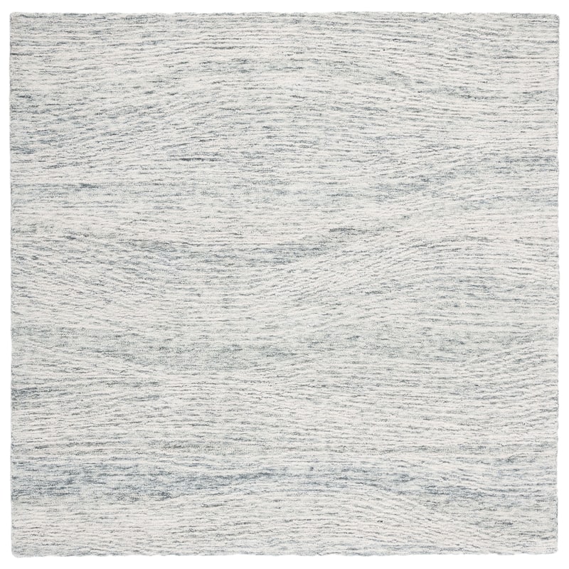 SAFAVIEH Handmade Metro Annarosa Modern Abstract Wool Rug - 6' Square - Dark Grey/Ivory - Square