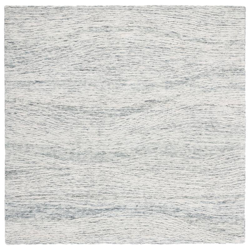 SAFAVIEH Handmade Metro Fetnete Modern Abstract Wool Rug - 6' Square - Dark Grey/Ivory