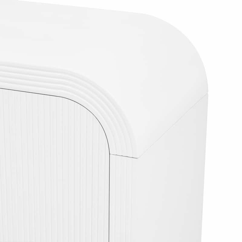 63-Inch Wave-Pattern Console Table with 4 Doors and Adjustable Shelf,Curved design Sofa Table Behind Couch