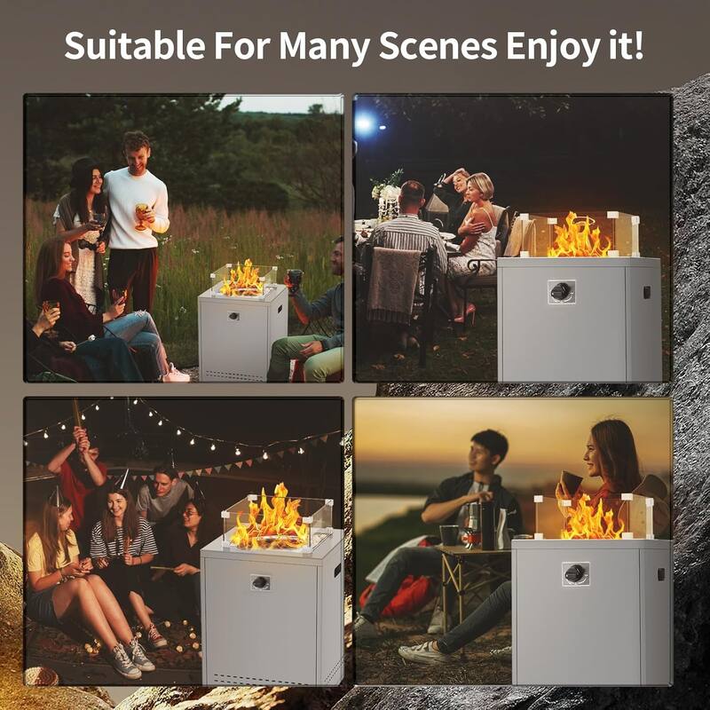 50000BTU Multi-functional Outdoor Fire Pit with Efficient Heating Performance and Easy Assembly, Flexible Flame Control