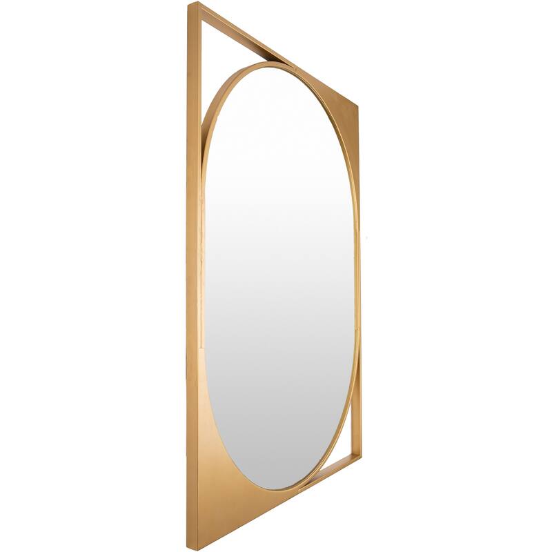 Babsen Gold Oval Rectangular Wall Mirror - 36"H x 26"W