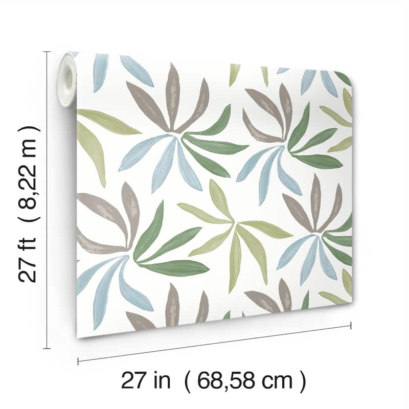 York Wallcoverings Little Garden Alpine and Sky and Silver Wallpaper